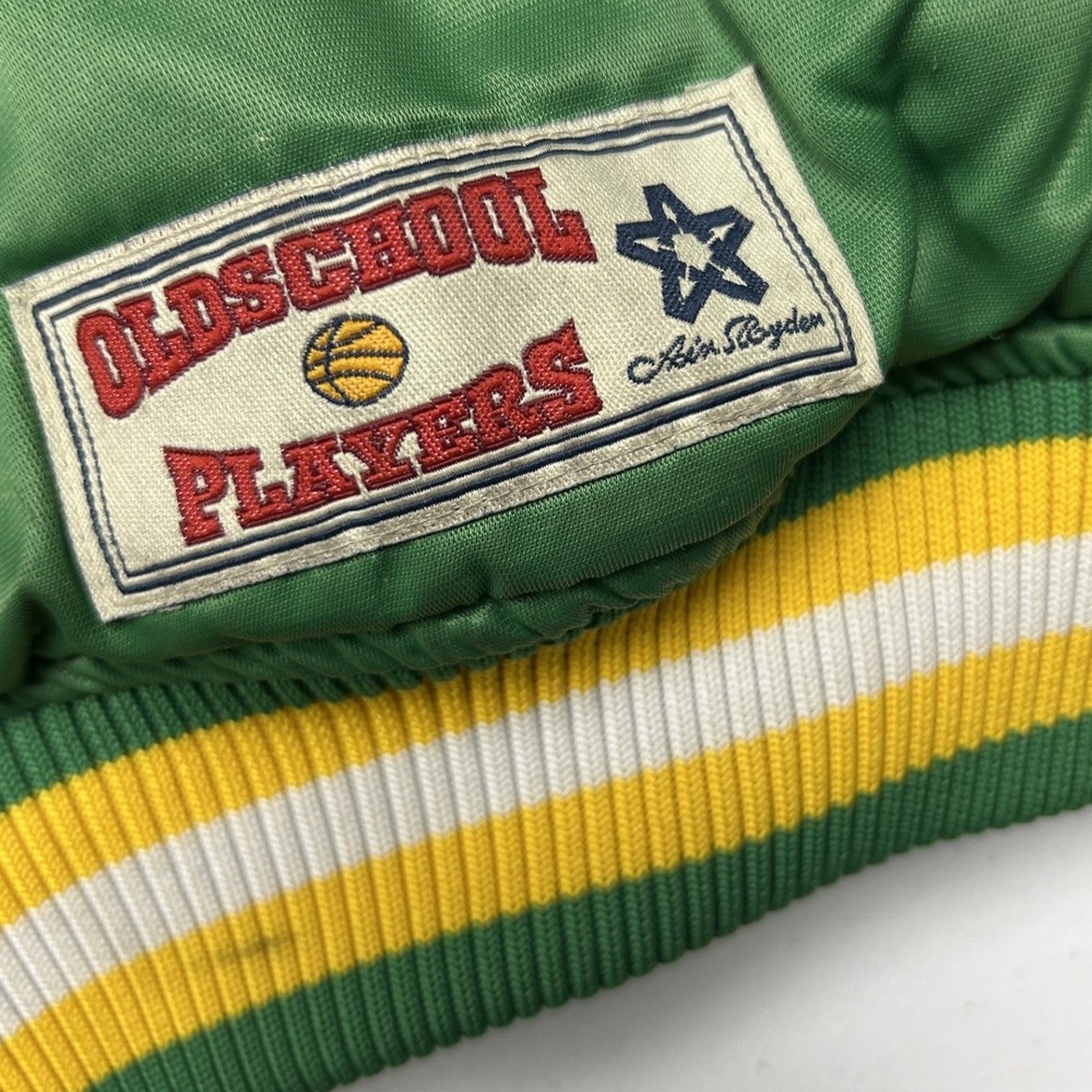 Boston Celtics Jacket Mens L Green Good Vintage Satin Bomber Spellout - Picture 4 of 11